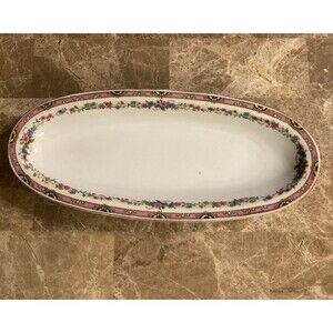 TK Thun Czechoslovakia China, Oval Platter, Vintage Wildflower 12” X 5.25”